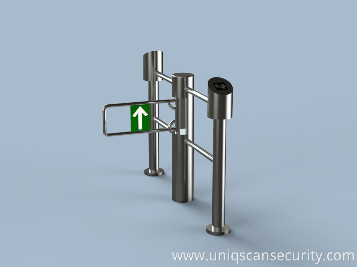 CE Approved 304 Stainless Steel Swing Turnstile Single Moter Electronic Security Swing Barrier Gate